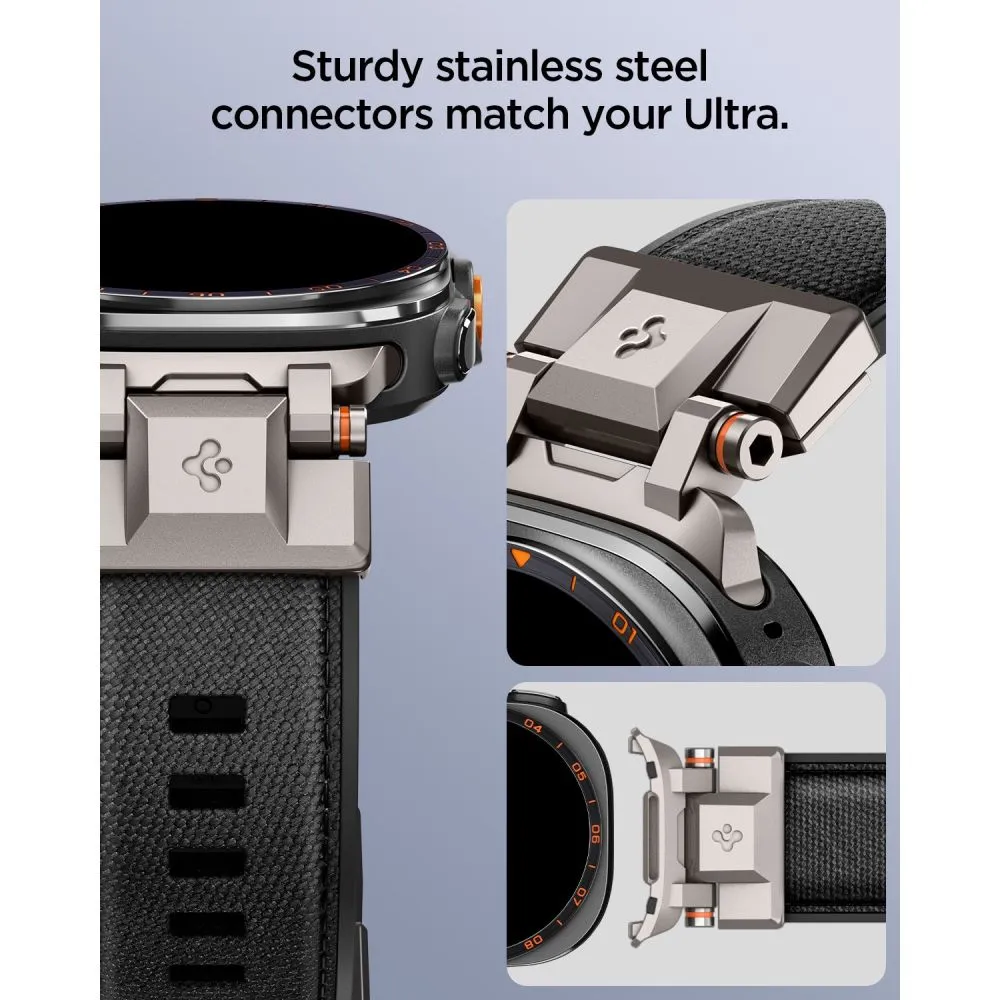 Samsung Galaxy Watch Ultra 47mm (24/25) Viedpulksteņu siksniņas melns SPIGEN DURAPRO ARMOR BAND