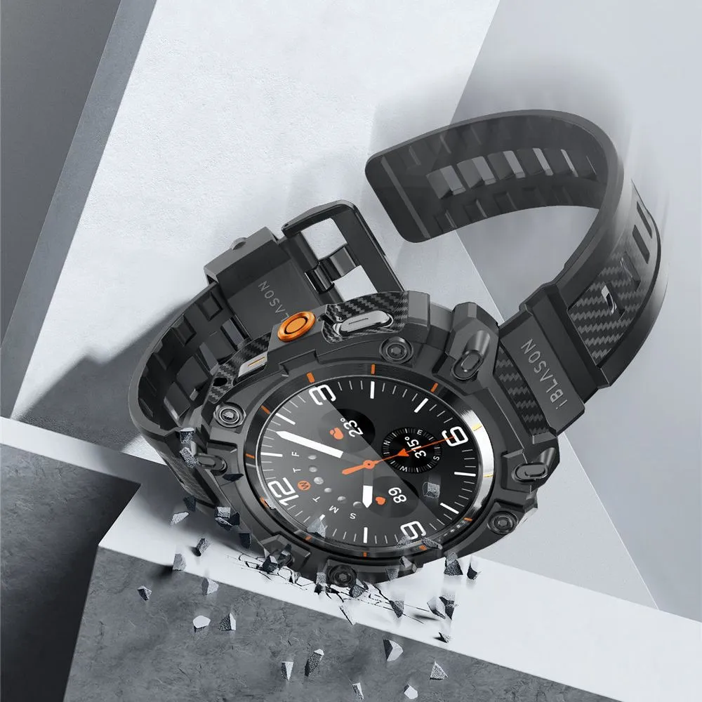 Samsung Galaxy Watch Ultra 47mm (24/25) skal, fodral svart SUPCASE IBLSN ARMORBOX & TEMPERED GLASS 2-PACK