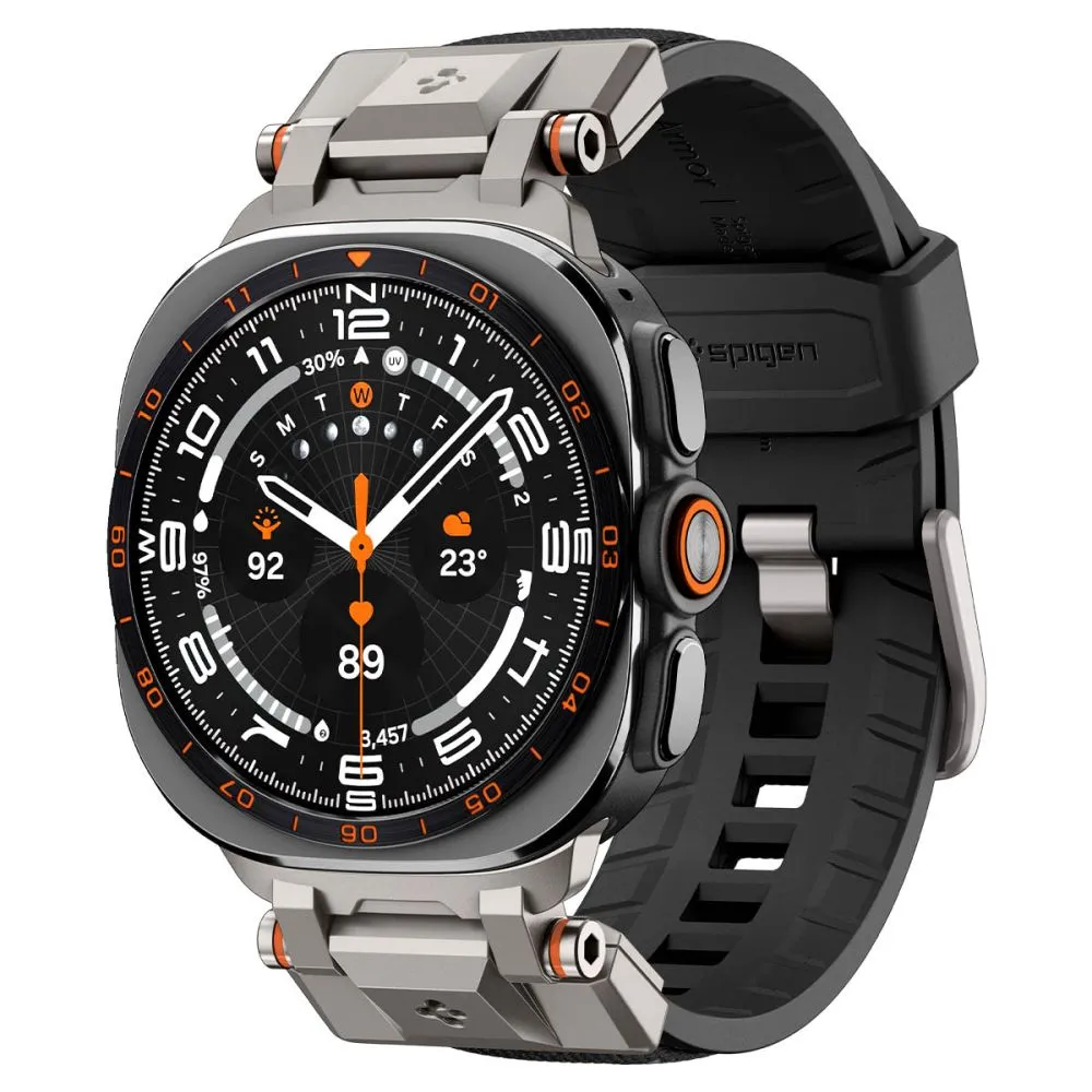 Samsung Galaxy Watch Ultra 47mm (24/25) Viedpulksteņu siksniņas melns SPIGEN DURAPRO ARMOR BAND