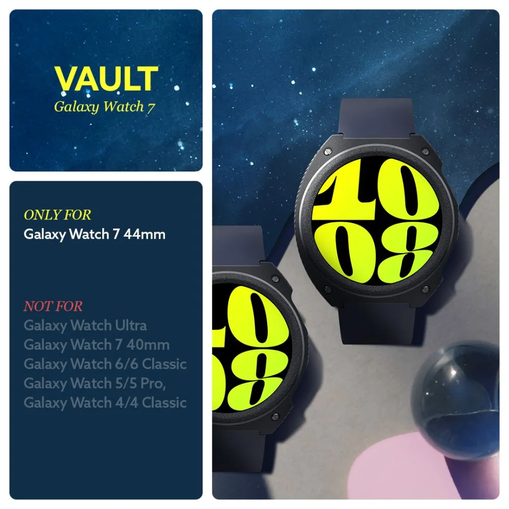 Samsung Galaxy Watch 7 skal, fodral svart CASEOLOGY VAULT (44 MM)