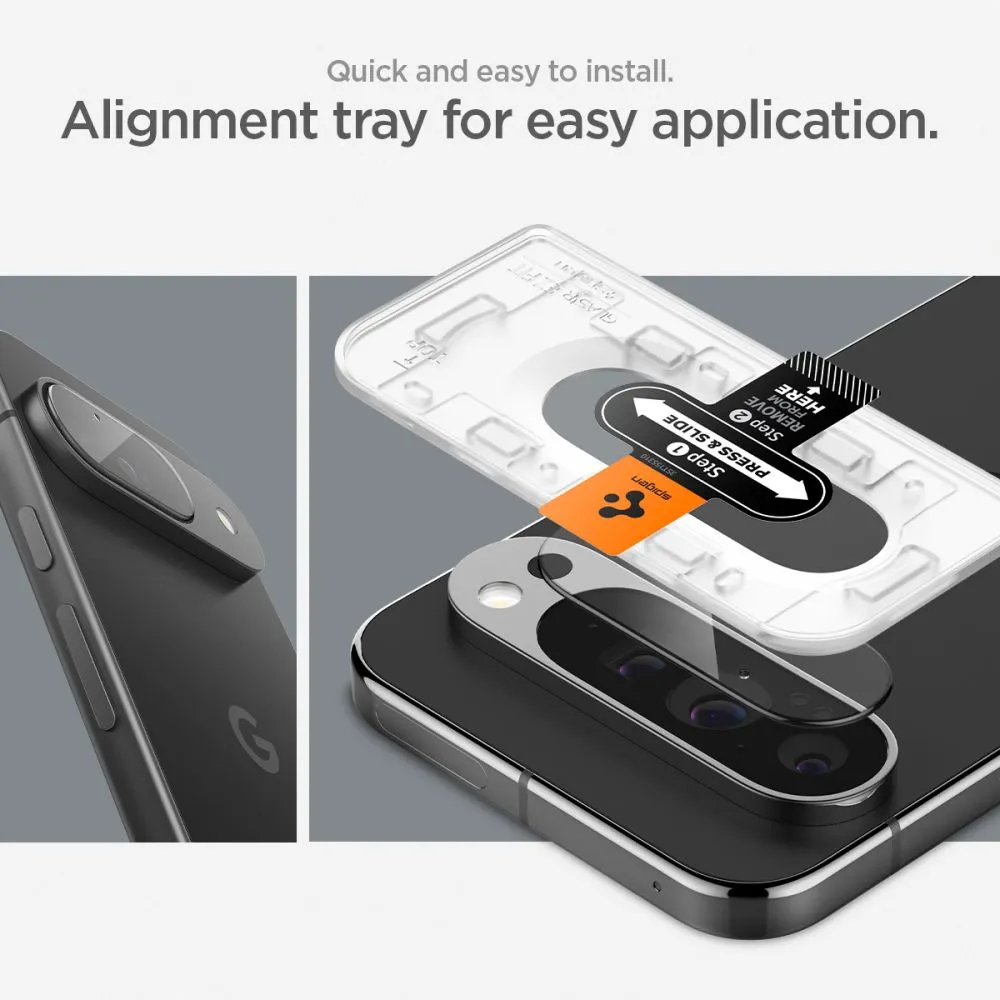 Google Pixel 9 skärmskydd  SPIGEN OPTIK.TR ”EZ FIT” CAMERA PROTECTOR 2-PACK