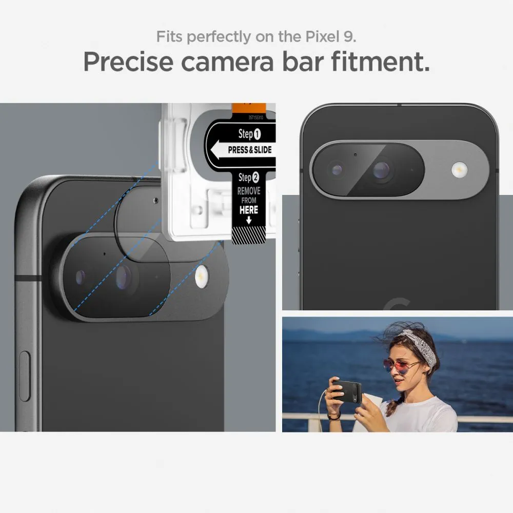 Google Pixel 9 skärmskydd  SPIGEN OPTIK.TR ”EZ FIT” CAMERA PROTECTOR 2-PACK