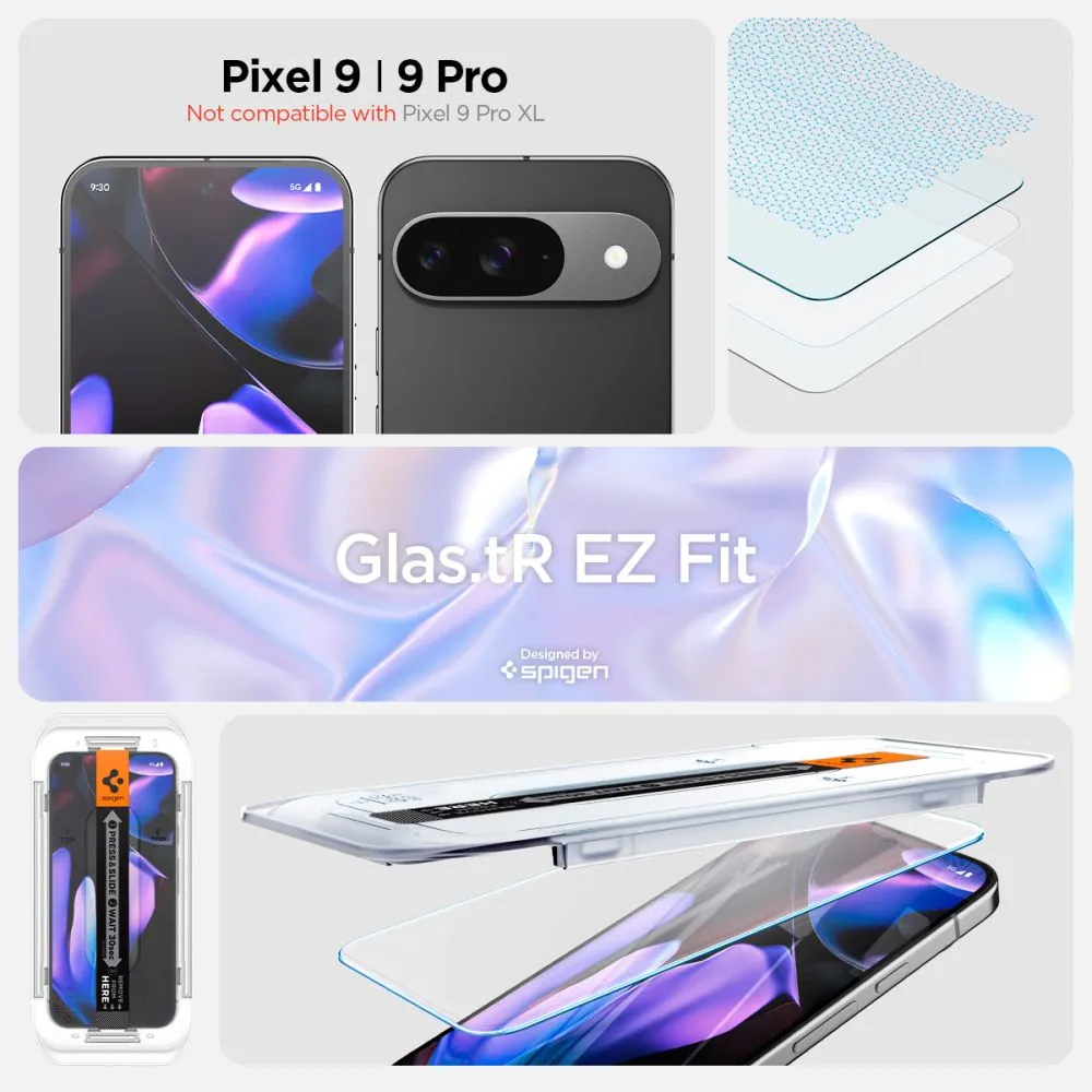 Google Pixel 9 Pro aizsargstikls  SPIGEN GLAS.TR ”EZ FIT” 2-PACK