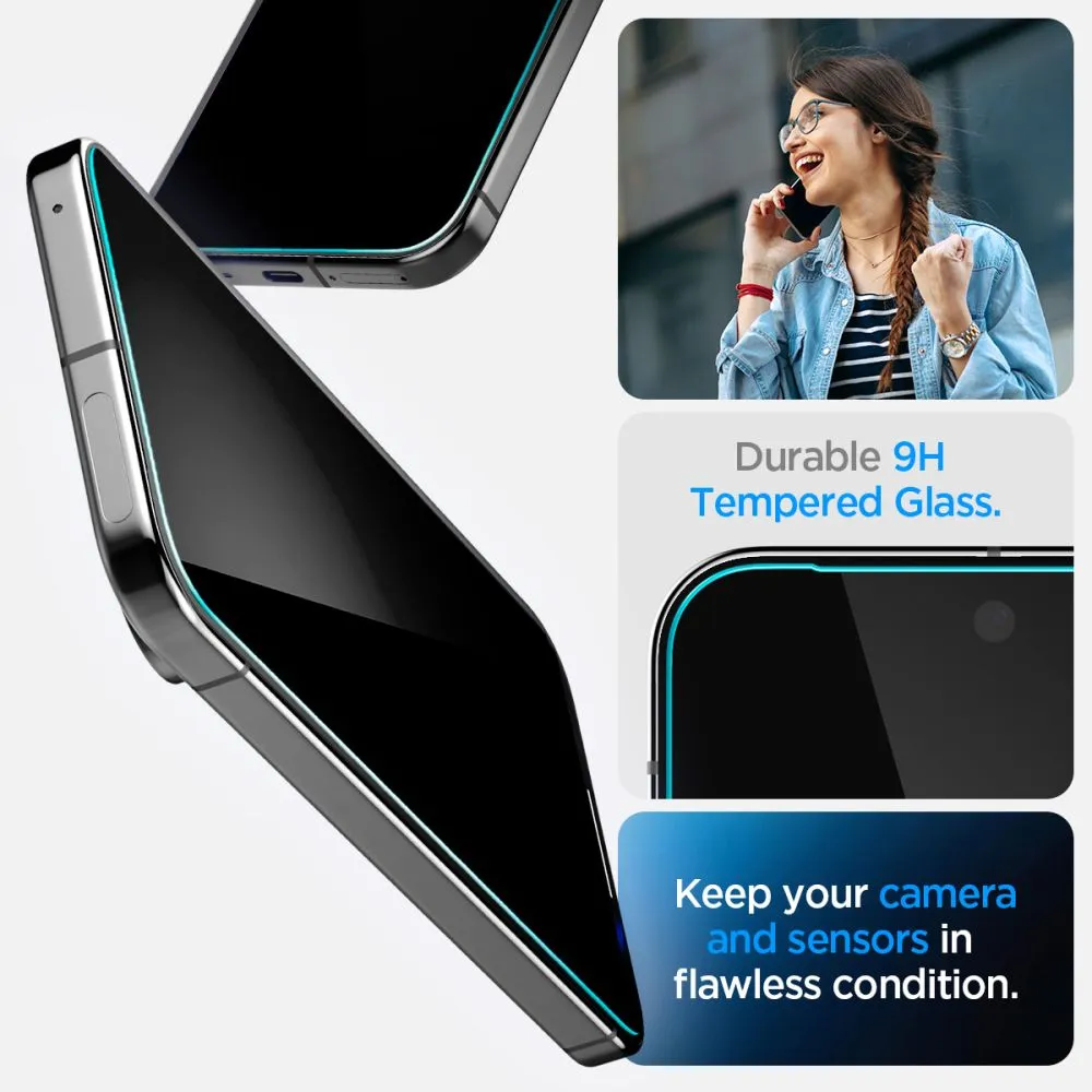 Google Pixel 9 Pro aizsargstikls  SPIGEN GLAS.TR ”EZ FIT” PRIVACY 2-PACK