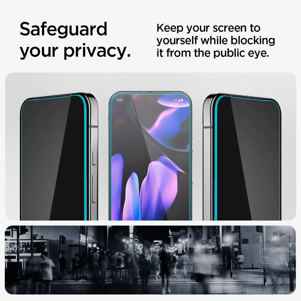 Google Pixel 9 Pro aizsargstikls  SPIGEN GLAS.TR ”EZ FIT” PRIVACY 2-PACK