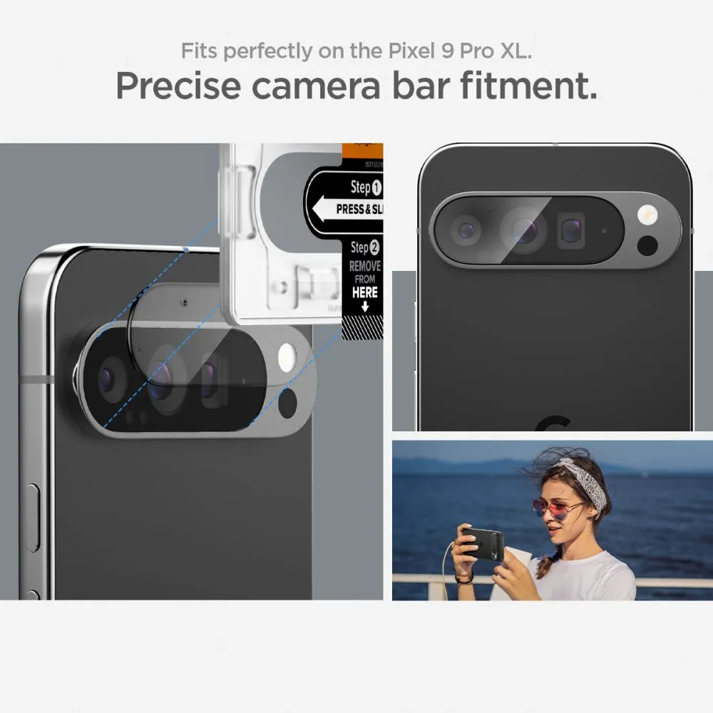 Google Pixel 9 Pro XL aizsargstikls  SPIGEN OPTIK.TR ”EZ FIT” CAMERA PROTECTOR 2-PACK