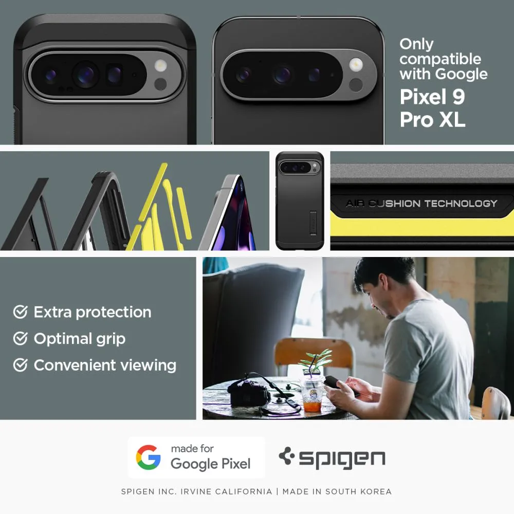 Google Pixel 9 Pro XL vāciņš melns SPIGEN TOUGH ARMOR