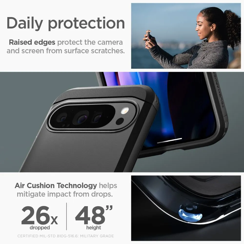 Google Pixel 9 Pro XL vāciņš melns SPIGEN TOUGH ARMOR