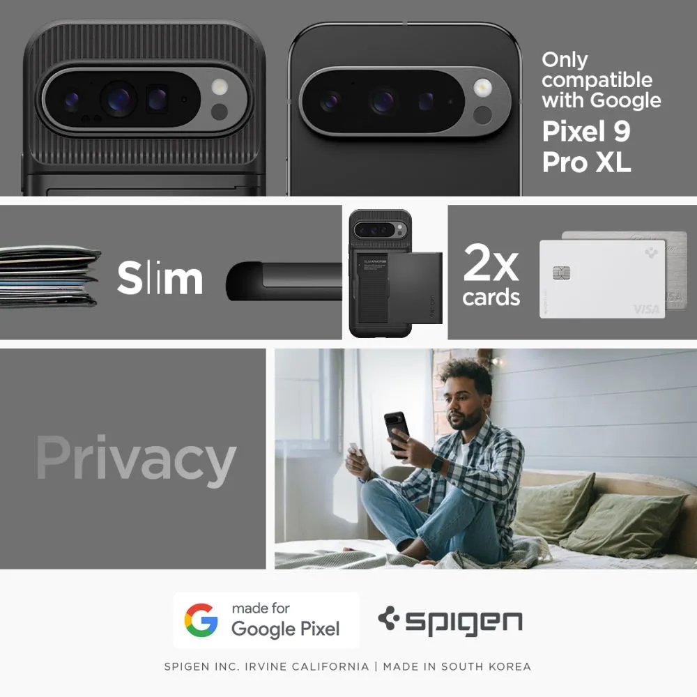 Google Pixel 9 Pro XL vāciņš melns SPIGEN SLIM ARMOR CS