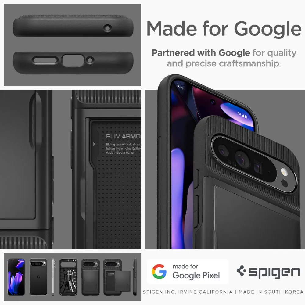 Google Pixel 9 Pro XL vāciņš melns SPIGEN SLIM ARMOR CS