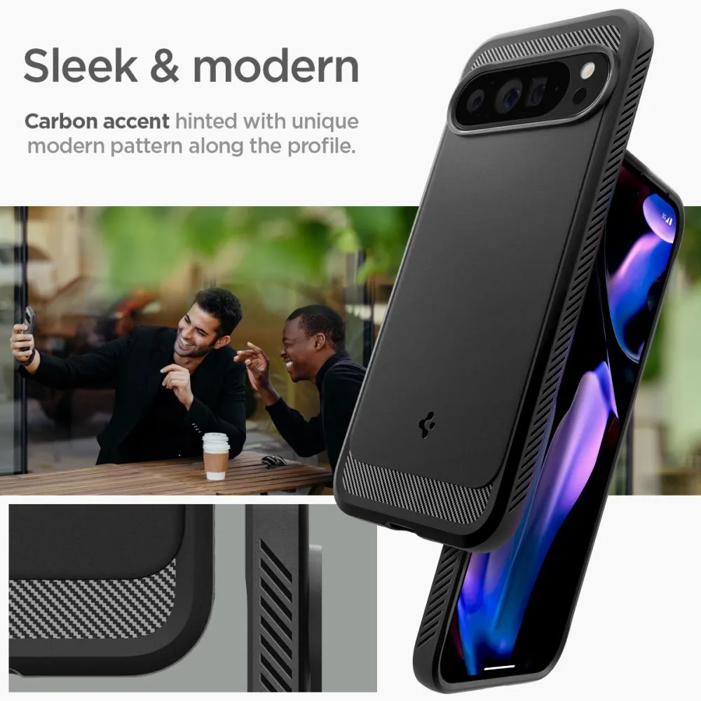 Google Pixel 9 Pro XL vāciņš melns SPIGEN RUGGED ARMOR