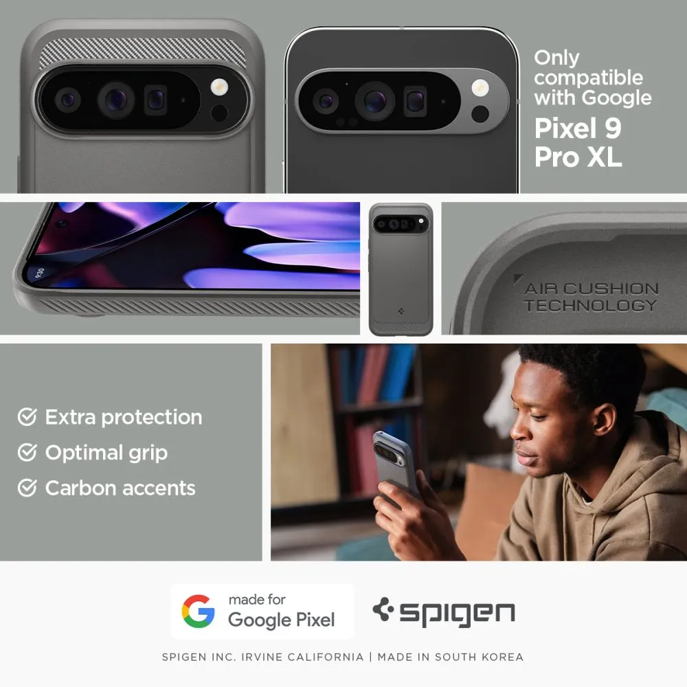 Google Pixel 9 Pro XL vāciņš pelēks SPIGEN RUGGED ARMOR