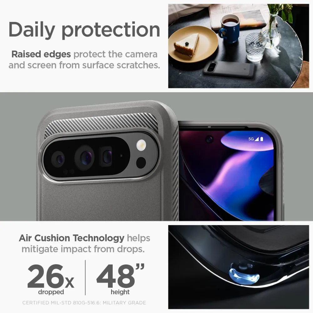 Google Pixel 9 Pro XL vāciņš pelēks SPIGEN RUGGED ARMOR