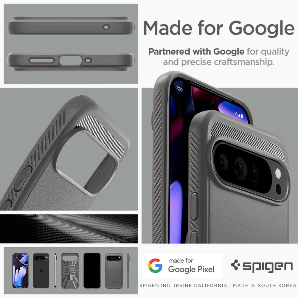 Google Pixel 9 Pro XL vāciņš pelēks SPIGEN RUGGED ARMOR