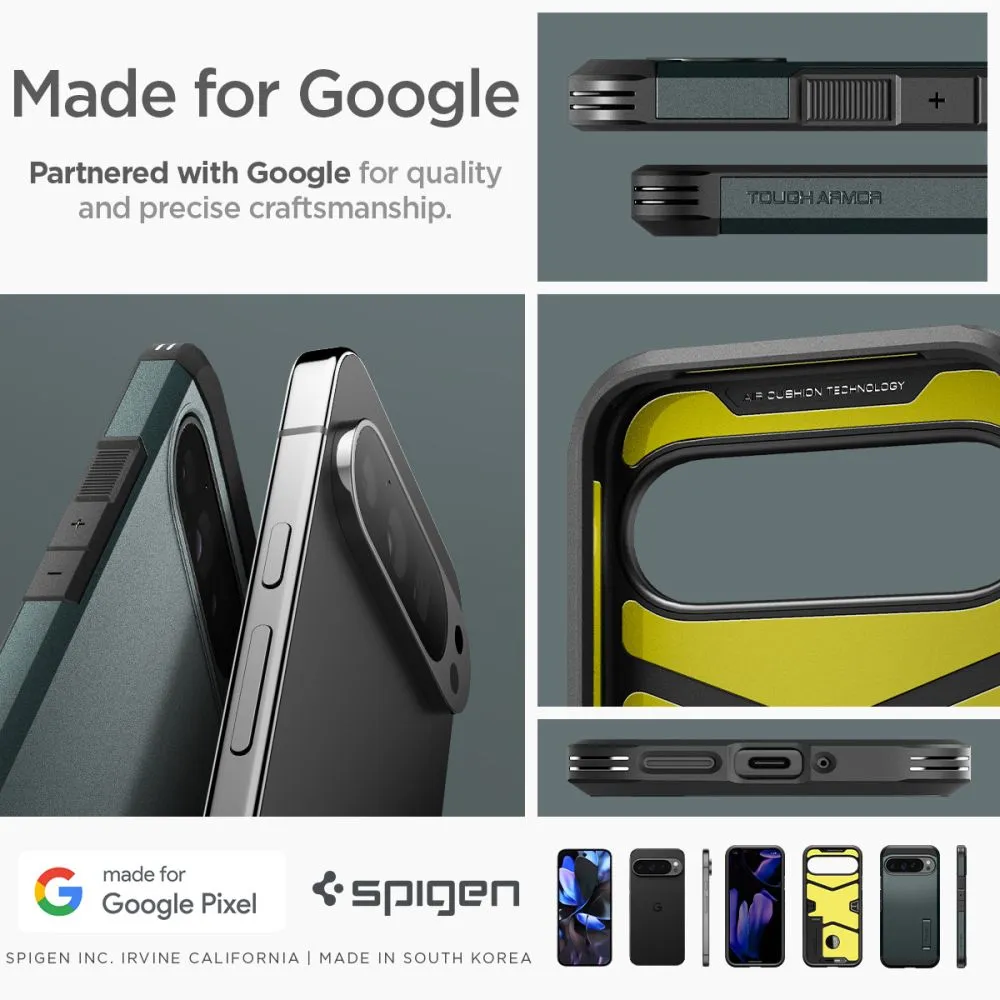 Google Pixel 9 Pro XL vāciņš zaļš SPIGEN TOUGH ARMOR