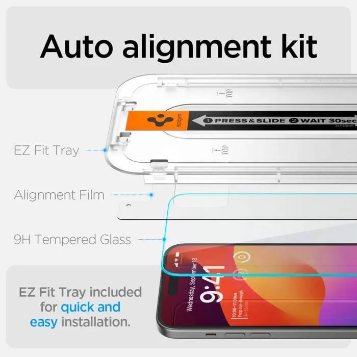 Apple iPhone 16 apsauginis stiklas  SPIGEN GLAS.TR ”EZ FIT”