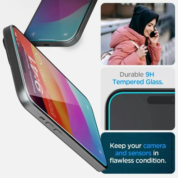Apple iPhone 16 apsauginis stiklas  SPIGEN GLAS.TR ”EZ FIT”
