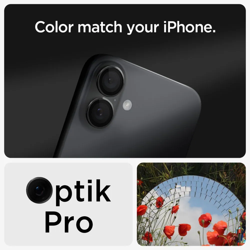 Apple iPhone 16 apsauginis stiklas  SPIGEN OPTIK PRO GLAS.TR ”EZ FIT” CAMERA PROTECTOR 2-PACK