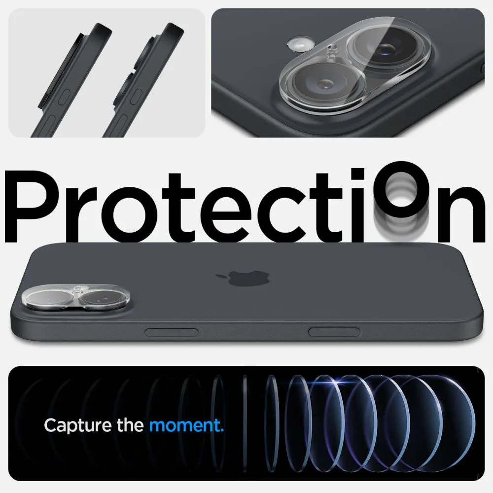 Apple iPhone 16 apsauginis stiklas  SPIGEN OPTIK GLAS.TR CAMERA PROTECTOR 2-PACK