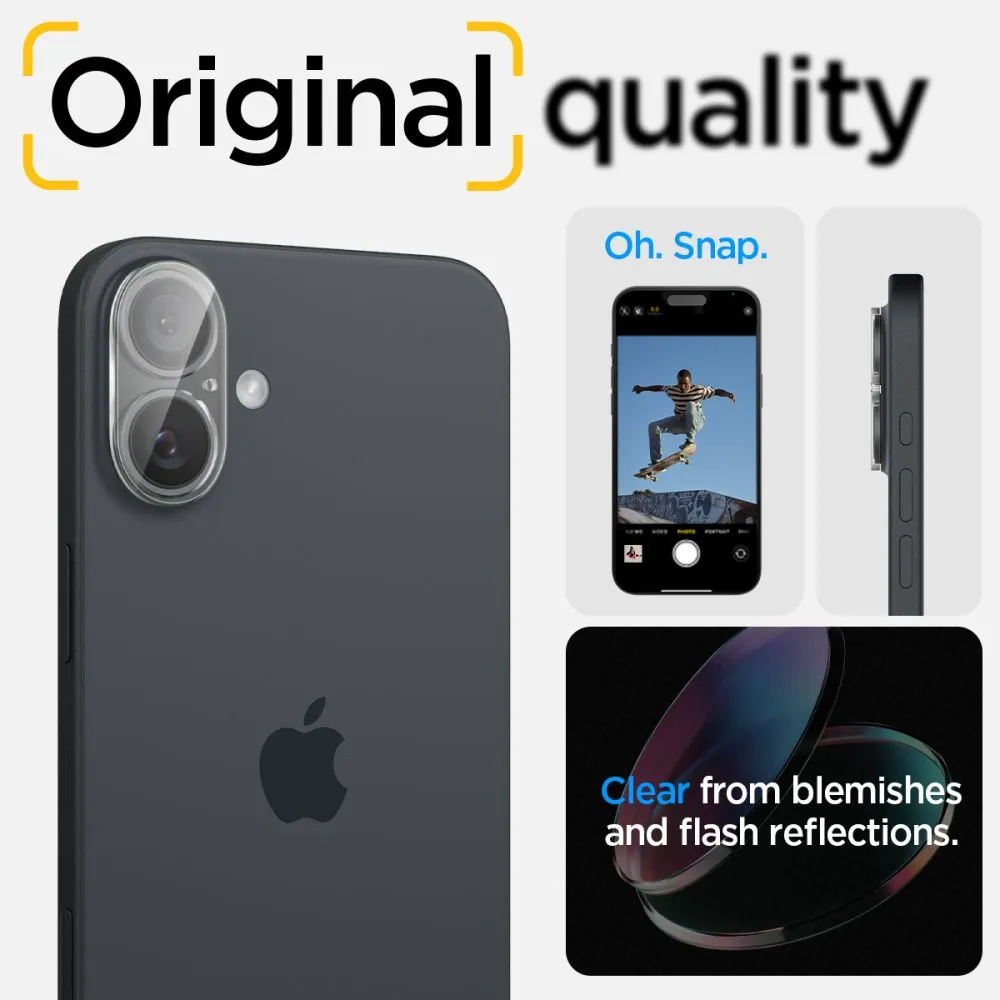Apple iPhone 16 apsauginis stiklas  SPIGEN OPTIK GLAS.TR CAMERA PROTECTOR 2-PACK