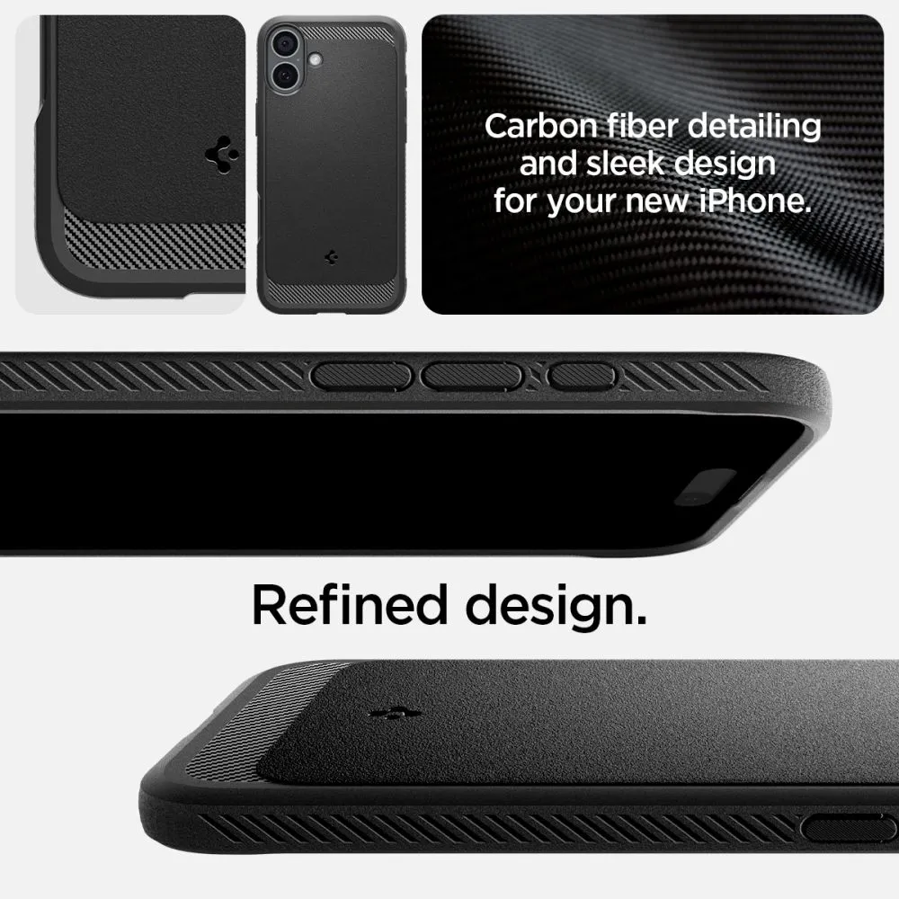 Apple iPhone 16 vāciņš melns SPIGEN RUGGED ARMOR MAG MAGSAFE