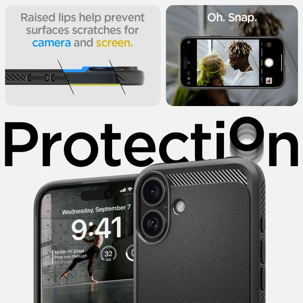 Apple iPhone 16 vāciņš melns SPIGEN RUGGED ARMOR MAG MAGSAFE