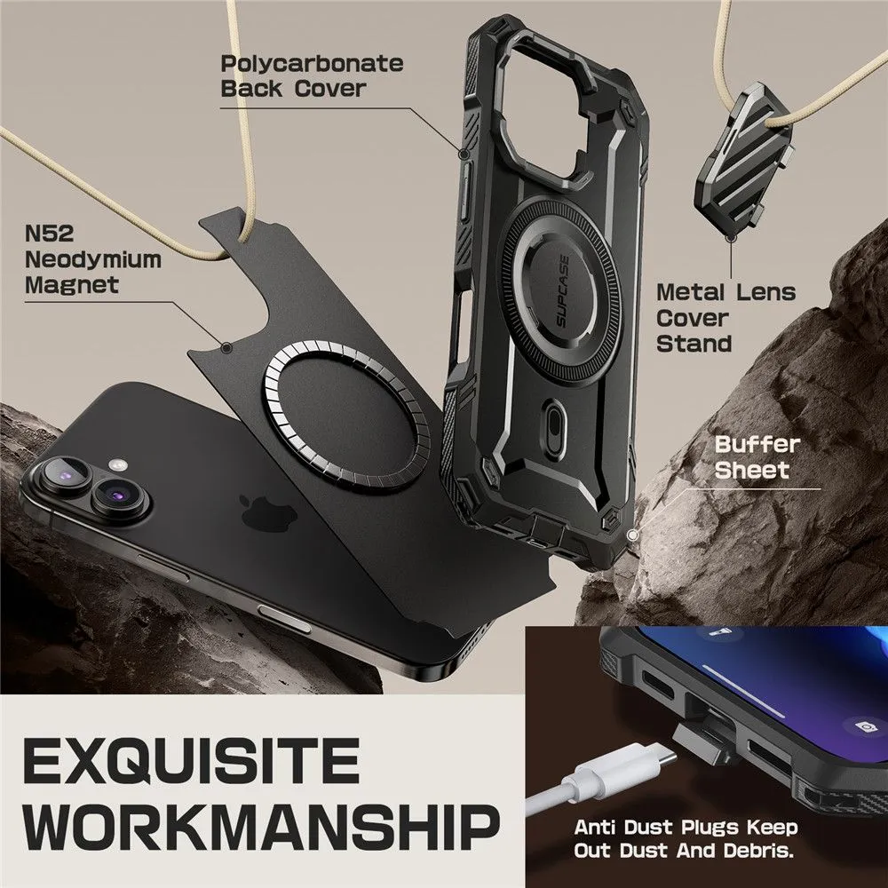 Apple iPhone 16 vāciņš melns SUPCASE UB XT MAG MAGSAFE
