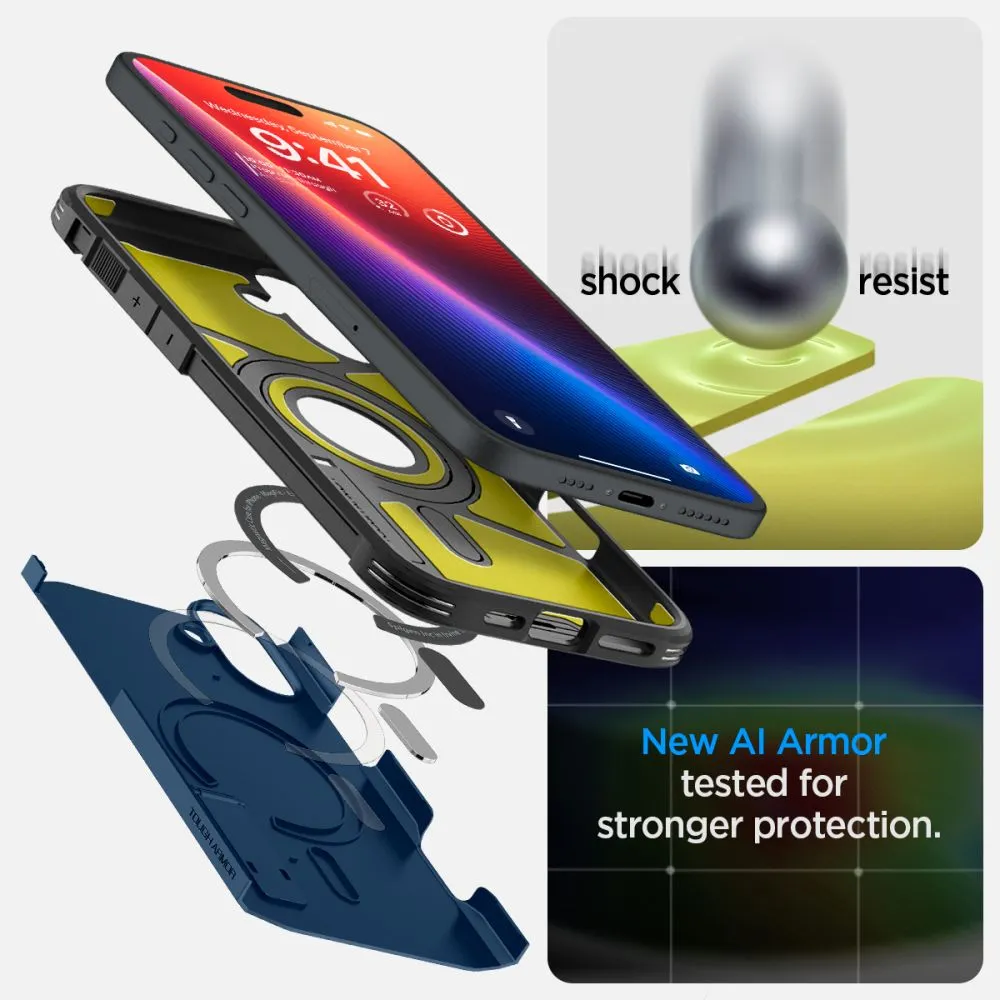 Apple iPhone 16 vāciņš zils SPIGEN TOUGH ARMOR MAG MAGSAFE