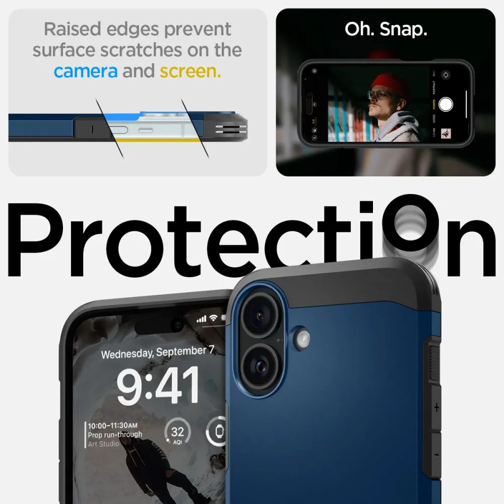 Apple iPhone 16 vāciņš zils SPIGEN TOUGH ARMOR MAG MAGSAFE
