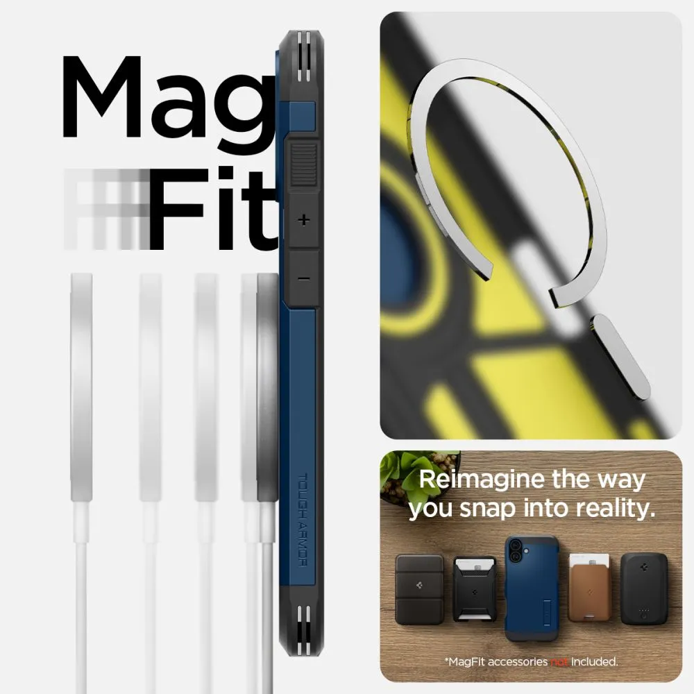 Apple iPhone 16 vāciņš zils SPIGEN TOUGH ARMOR MAG MAGSAFE