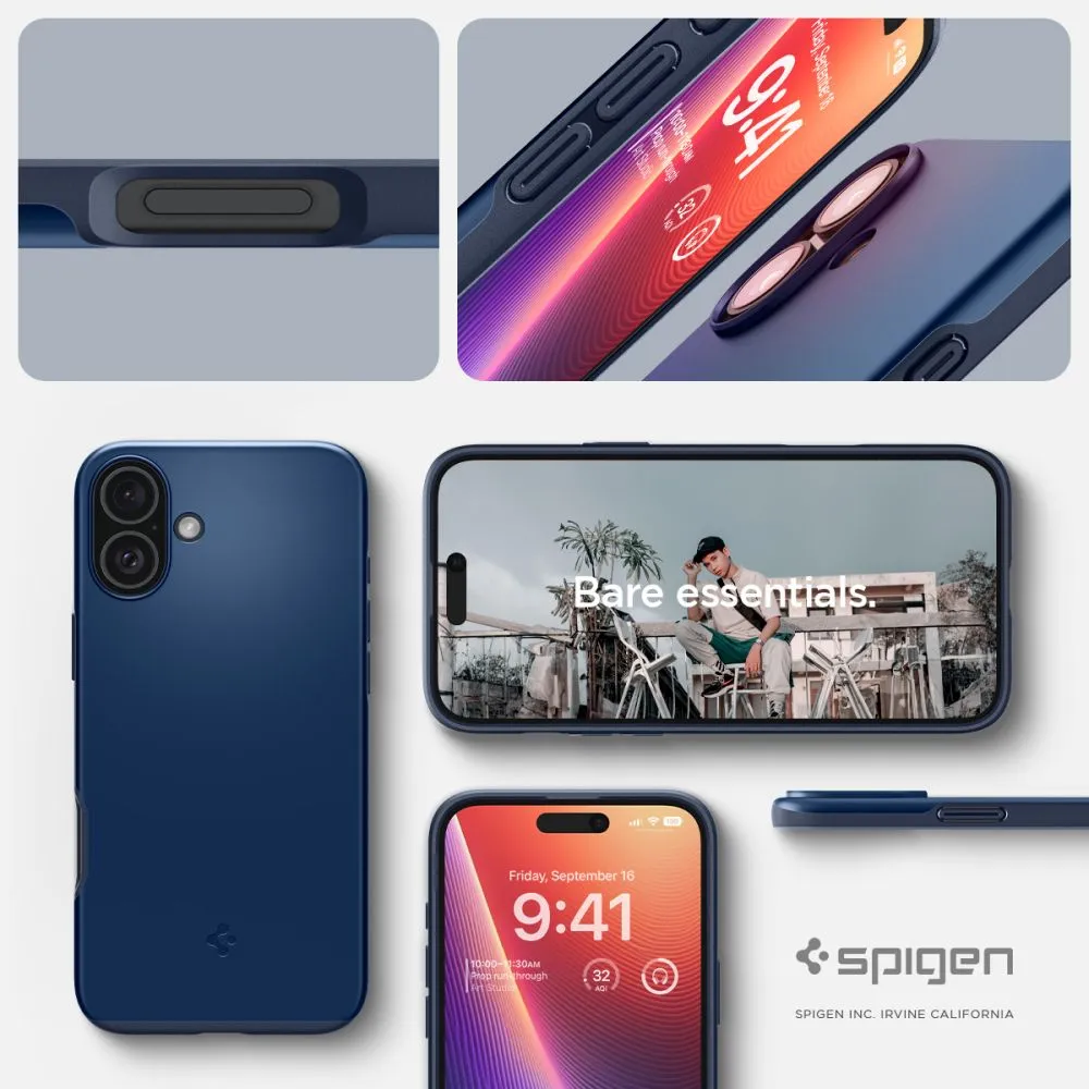 Apple iPhone 16 vāciņš zils SPIGEN THIN FIT MAG MAGSAFE