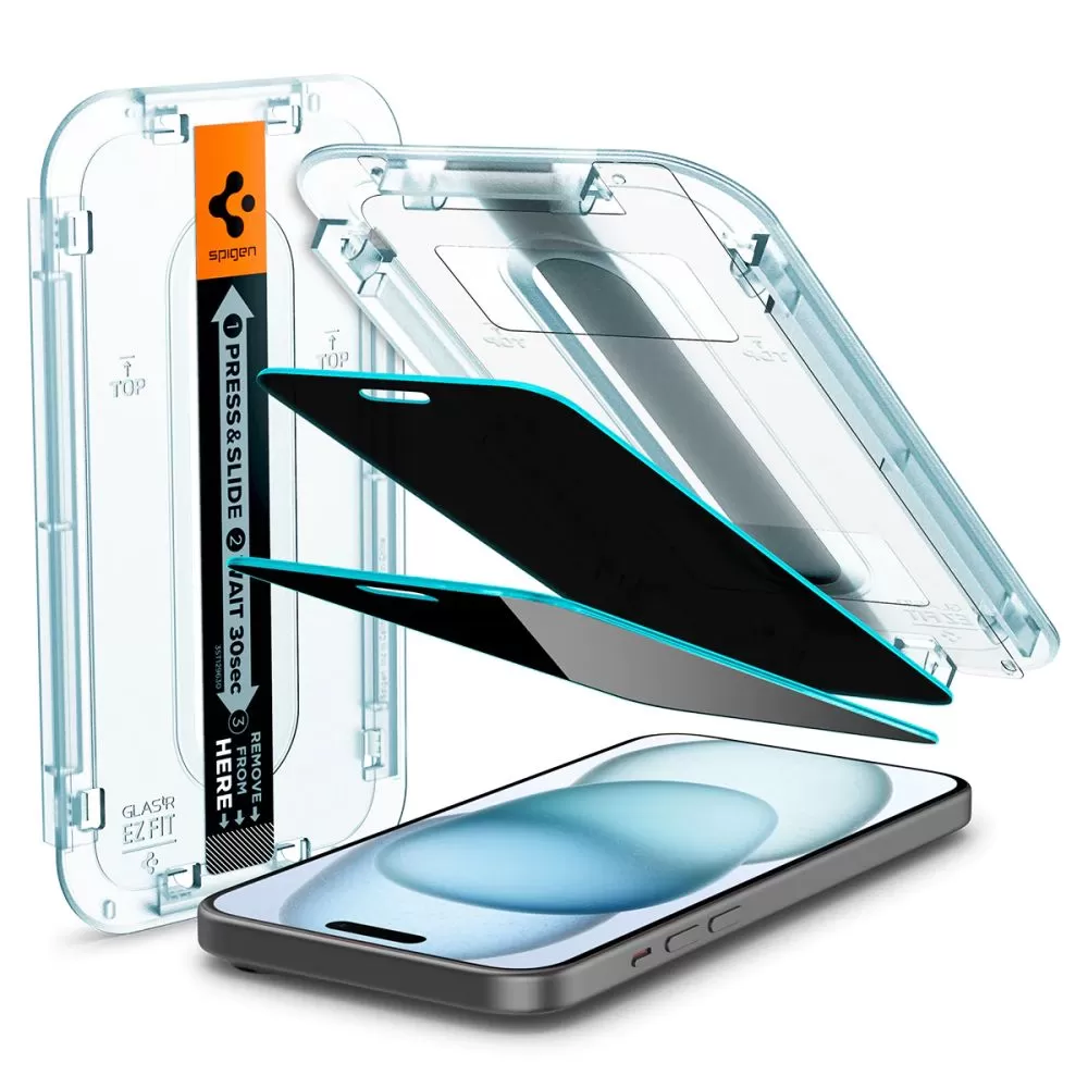 Apple iPhone 16 apsauginis stiklas  SPIGEN GLAS.TR ”EZ FIT” 2-PACK PRIVACY