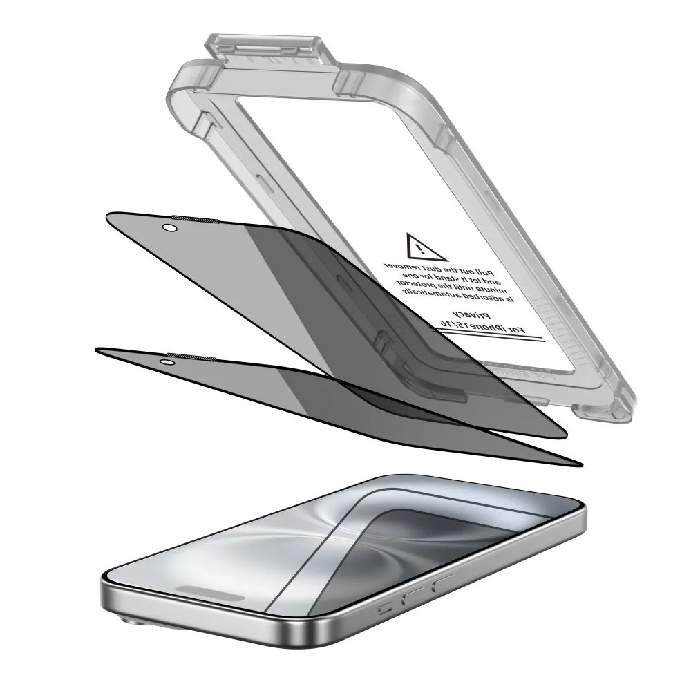 Apple iPhone 16 apsauginis stiklas  TECH-PROTECT QUICK SET SPY+ PRIVACY 2-PACK