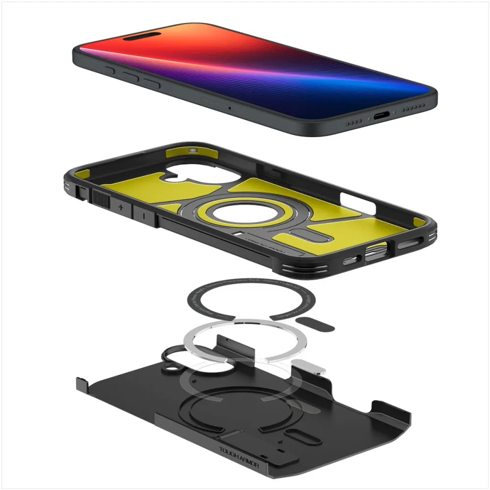 Apple iPhone 16 dėklas Juoda SPIGEN TOUGH ARMOR MAG MAGSAFE