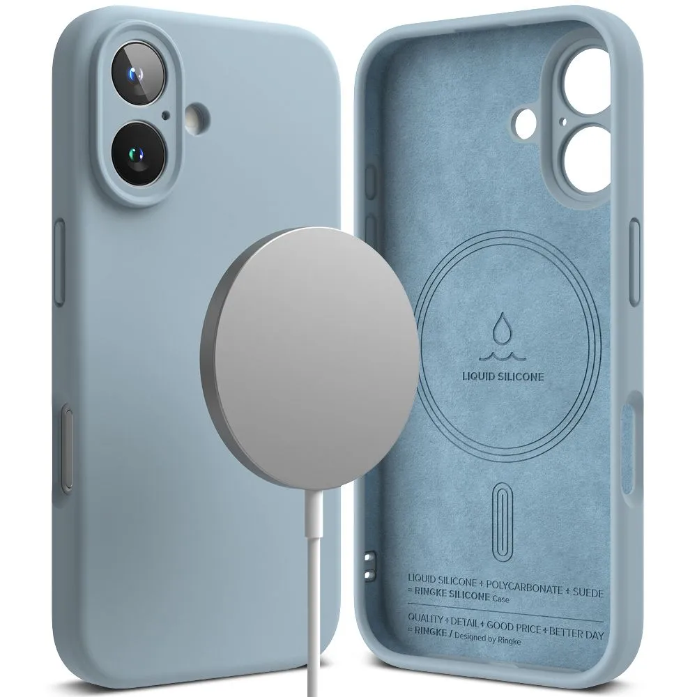 Apple iPhone 16 vāciņš zils RINGKE SILICONE MAGNETIC MAGSAFE
