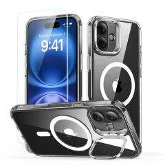 iPhone iPhone 16 vāciņš ESR CLASSIC HYBRID KICKSTAND HALOLOCK MAGSAFE & TEMPERED GLASS Apple iPhone 16