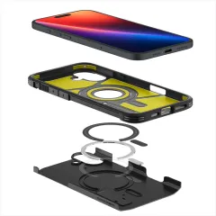 Apple iPhone 16 vāciņš melns SPIGEN TOUGH ARMOR MAG MAGSAFE