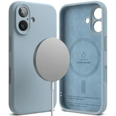 Apple iPhone 16 vāciņš zils RINGKE SILICONE MAGNETIC MAGSAFE