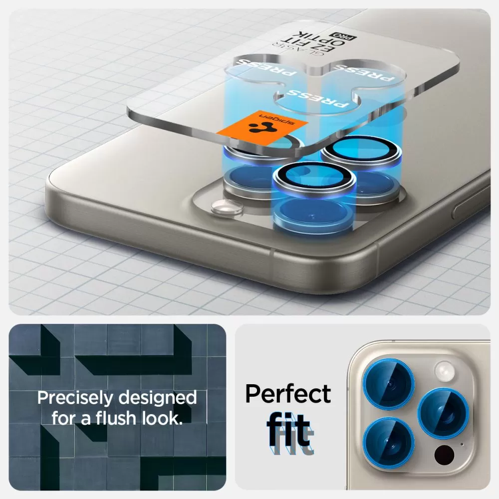 Apple iPhone 16 Pro panssarilasi  SPIGEN OPTIK.TR ”EZ FIT” CAMERA PROTECTOR 2-PACK