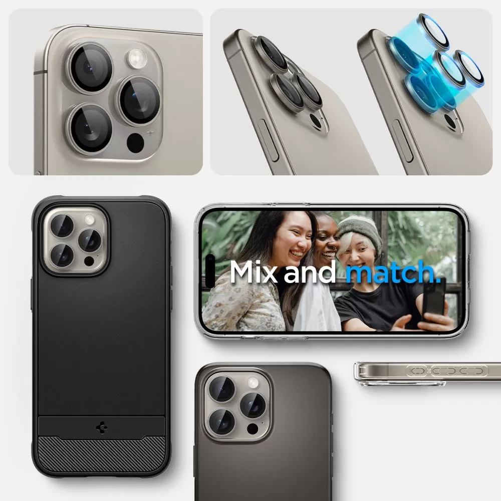 Apple iPhone 16 Pro panssarilasi  SPIGEN OPTIK.TR ”EZ FIT” CAMERA PROTECTOR 2-PACK