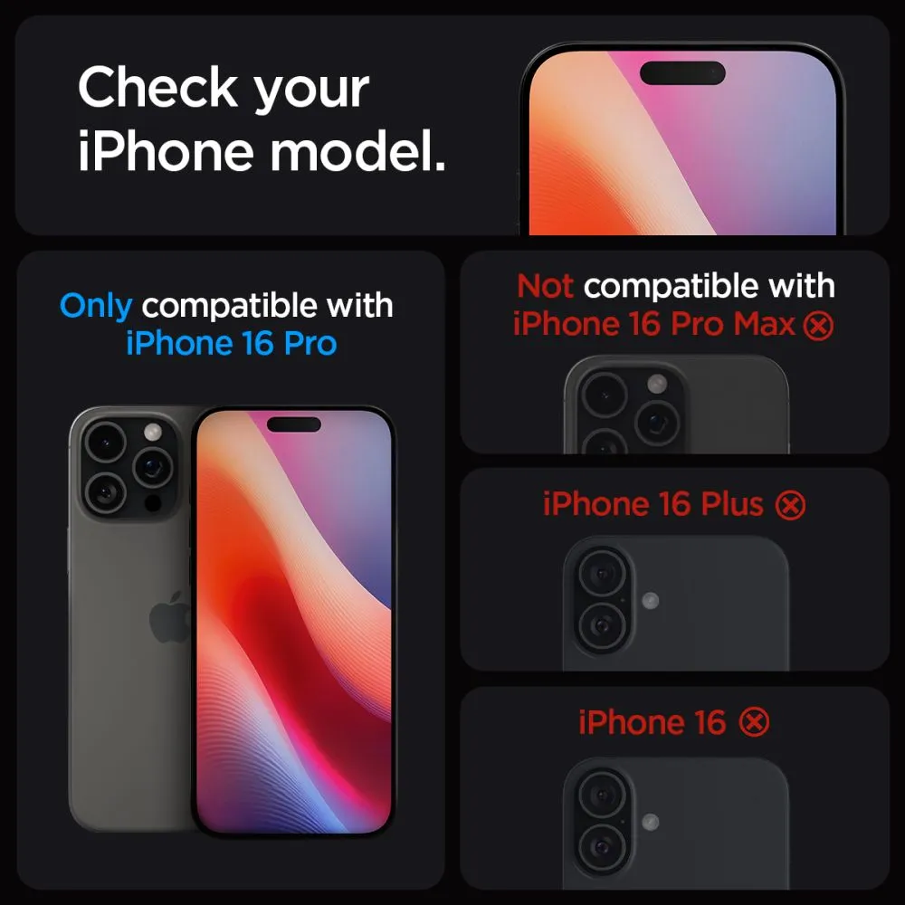 Apple iPhone 16 Pro panssarilasi  SPIGEN GLAS.TR ”EZ FIT” 2-PACK