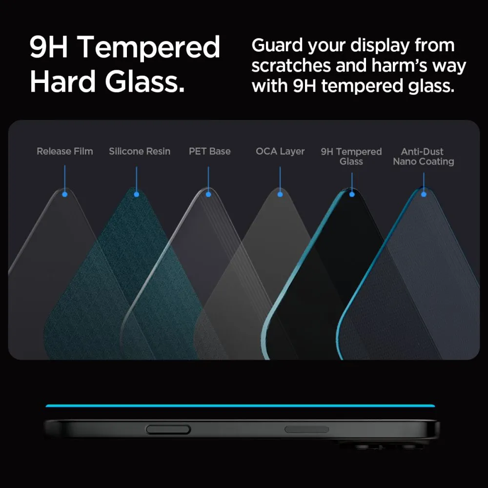 Apple iPhone 16 Pro panssarilasi  SPIGEN GLAS.TR ”EZ FIT” PRIVACY 2-PACK