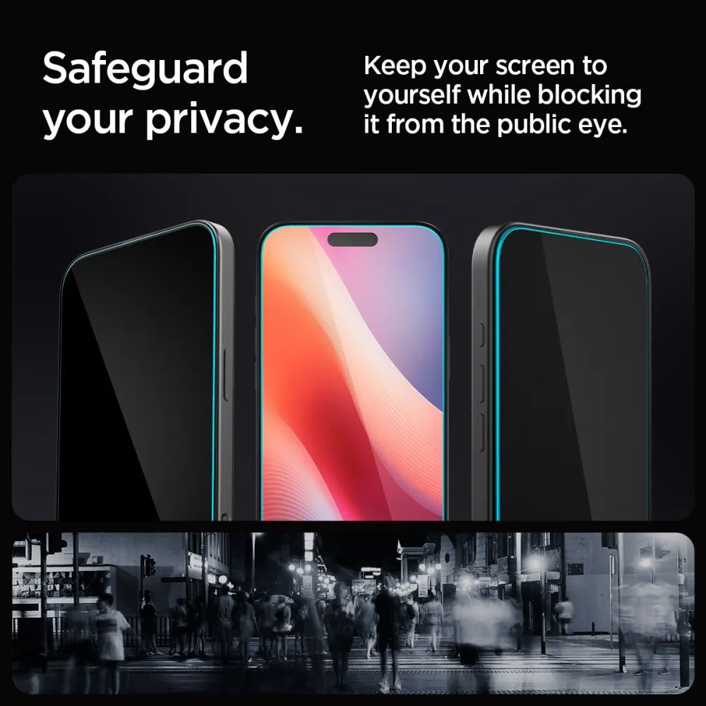 Apple iPhone 16 Pro panssarilasi  SPIGEN GLAS.TR ”EZ FIT” PRIVACY 2-PACK