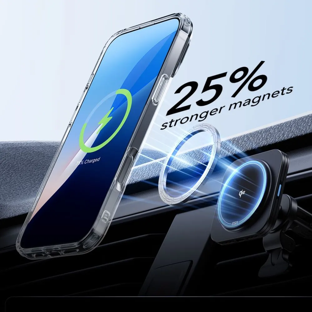 Apple iPhone 16 Pro vāciņš caurspīdīgs ESR CLASSIC HYBRID KICKSTAND HALOLOCK MAGSAFE & TEMPERED GLASS