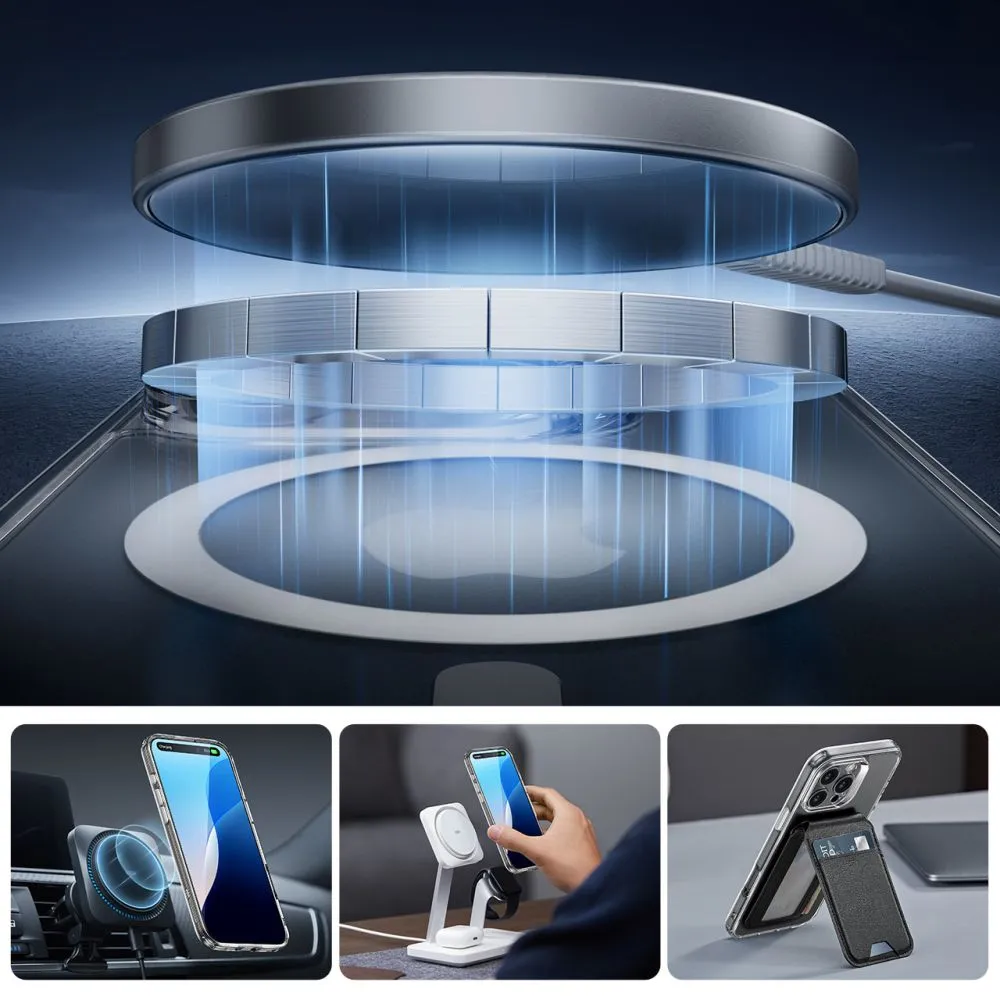 Apple iPhone 16 Pro vāciņš caurspīdīgs ESR CLASSIC PRO SET HALOLOCK MAGSAFE