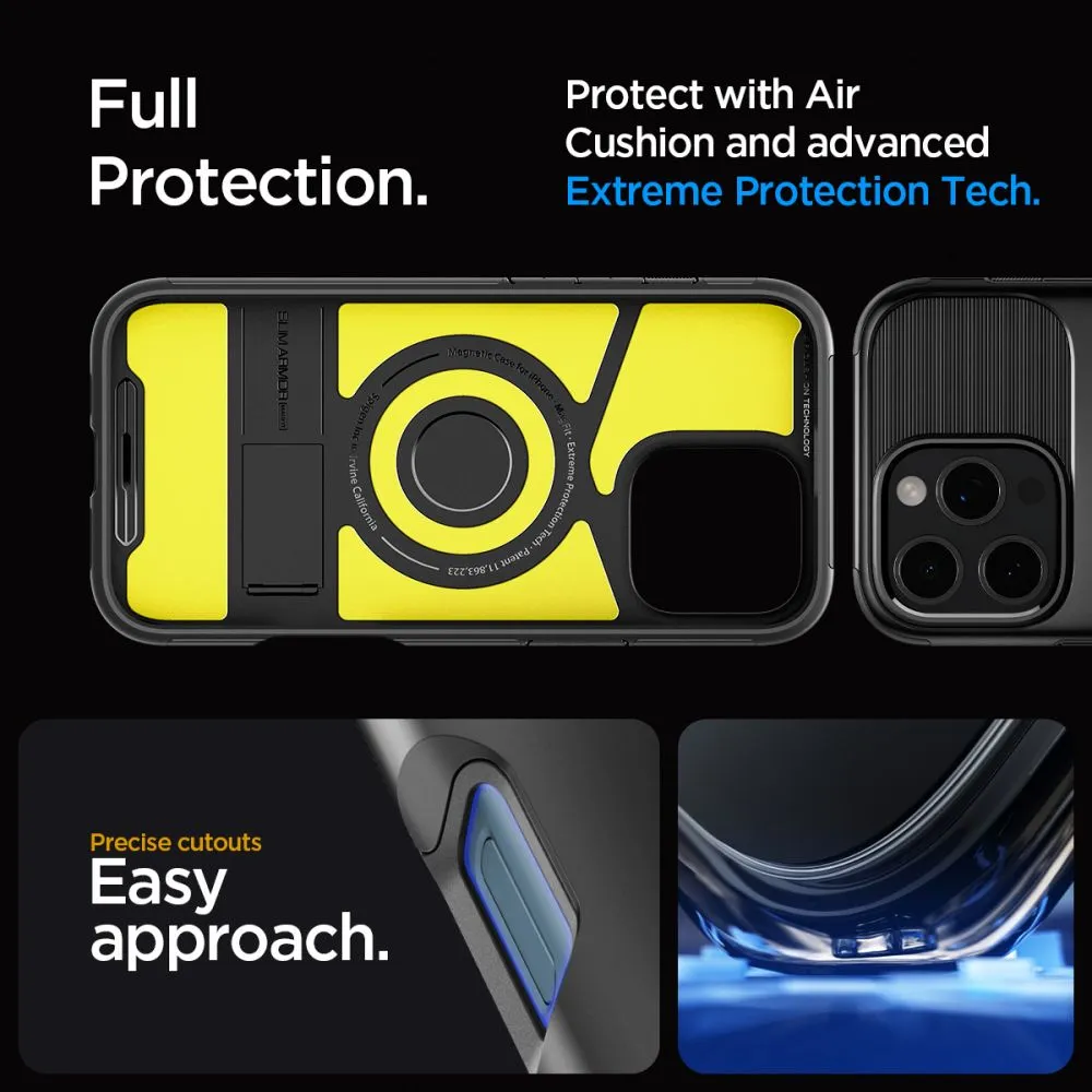Apple iPhone 16 Pro vāciņš melns SPIGEN SLIM ARMOR MAG MAGSAFE