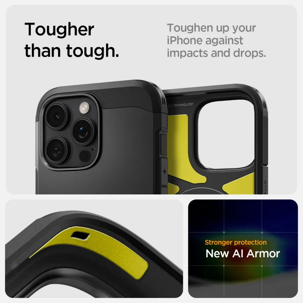 Apple iPhone 16 Pro vāciņš melns SPIGEN TOUGH ARMOR MAG MAGSAFE