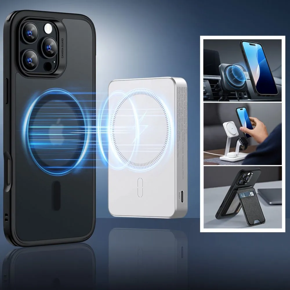 Apple iPhone 16 Pro vāciņš melns ESR CLASSIC HYBRID HALOLOCK MAGSAFE & TEMPERED GLASS
