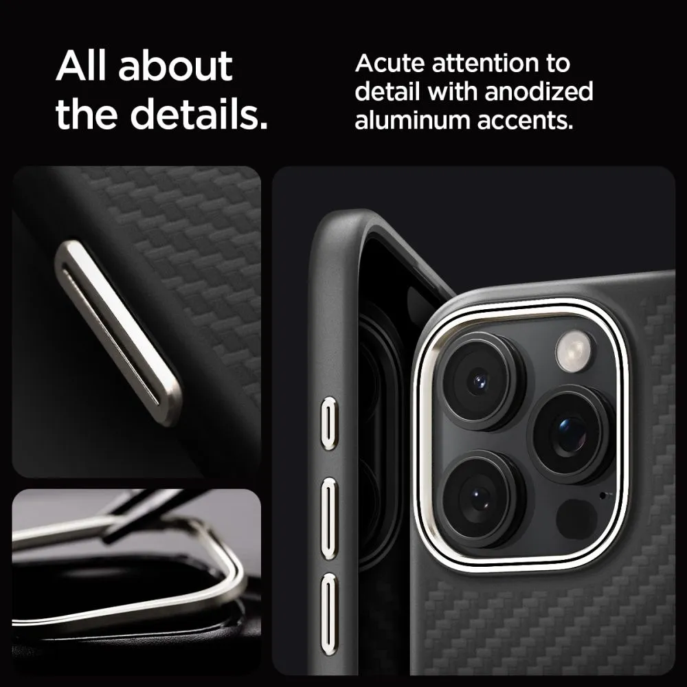 Apple iPhone 16 Pro vāciņš melns SPIGEN ENZO ARAMID MAG MAGSAFE