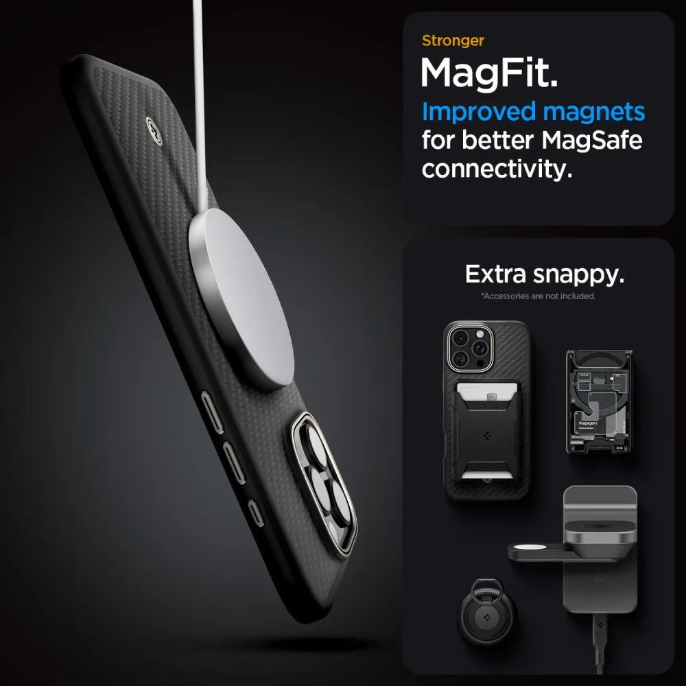Apple iPhone 16 Pro vāciņš melns SPIGEN ENZO ARAMID MAG MAGSAFE
